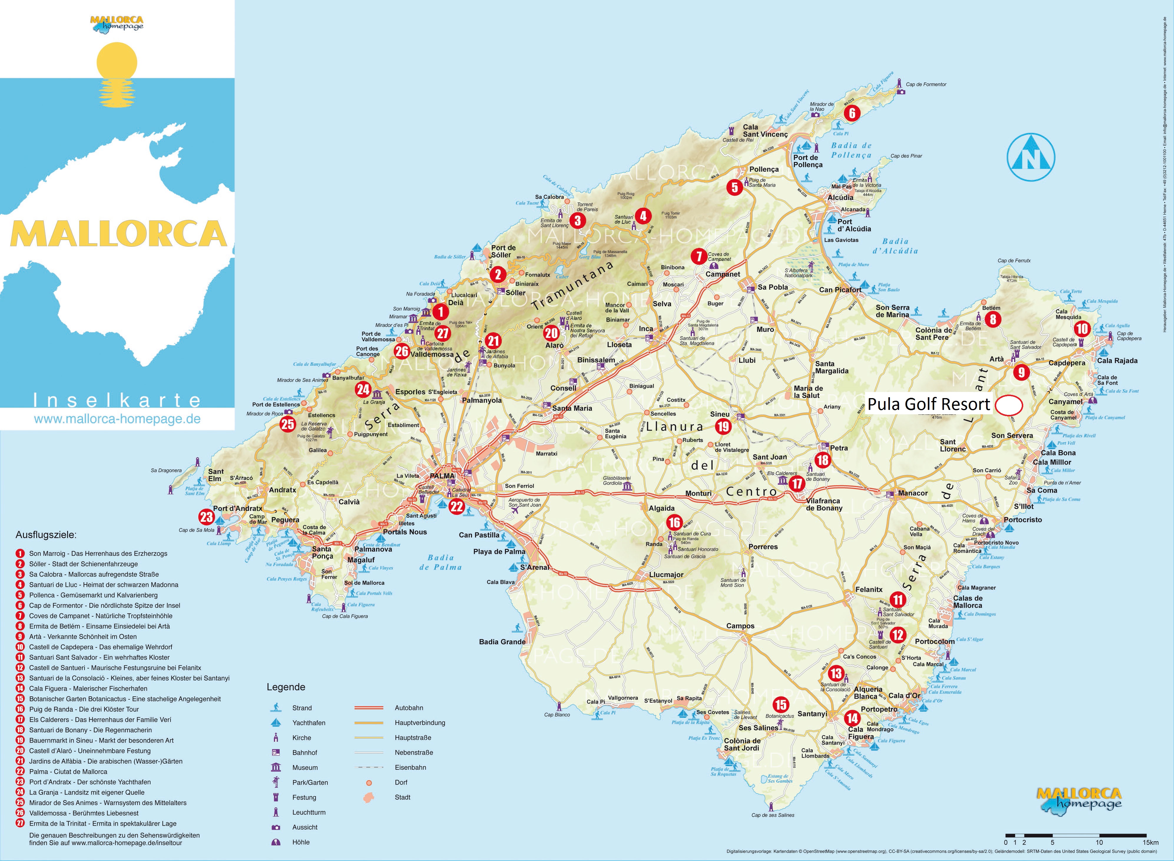 Karte Mallorca Lage Pula Golfde-karte